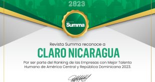 Revista SUMMA reconoce a Claro Nicaragua como una de las empresas con Mejor Talento Humano de la región